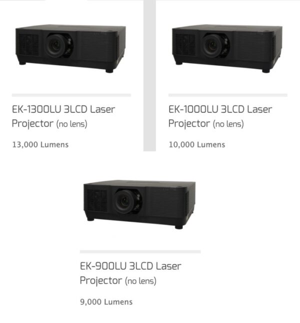 Lampless Projector (Lumen Options: 8,200 - 7,200 - 6,500 - 6,000)