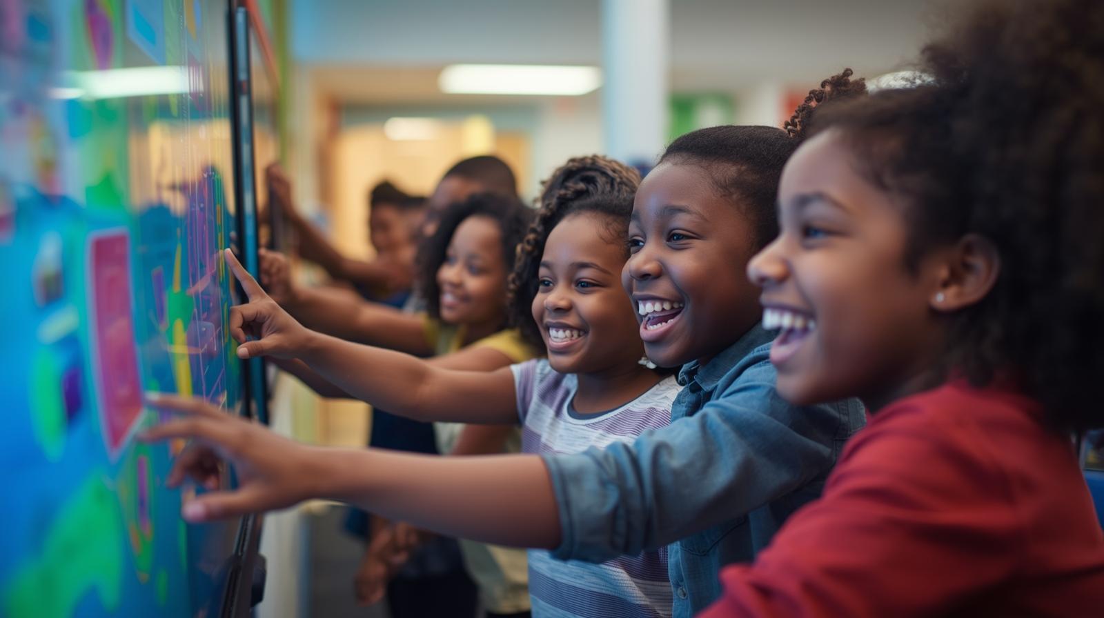 show black kids interacting with smart boards (4)